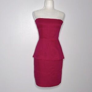 Genny pink linen strapless sheath dress, Italian size 42